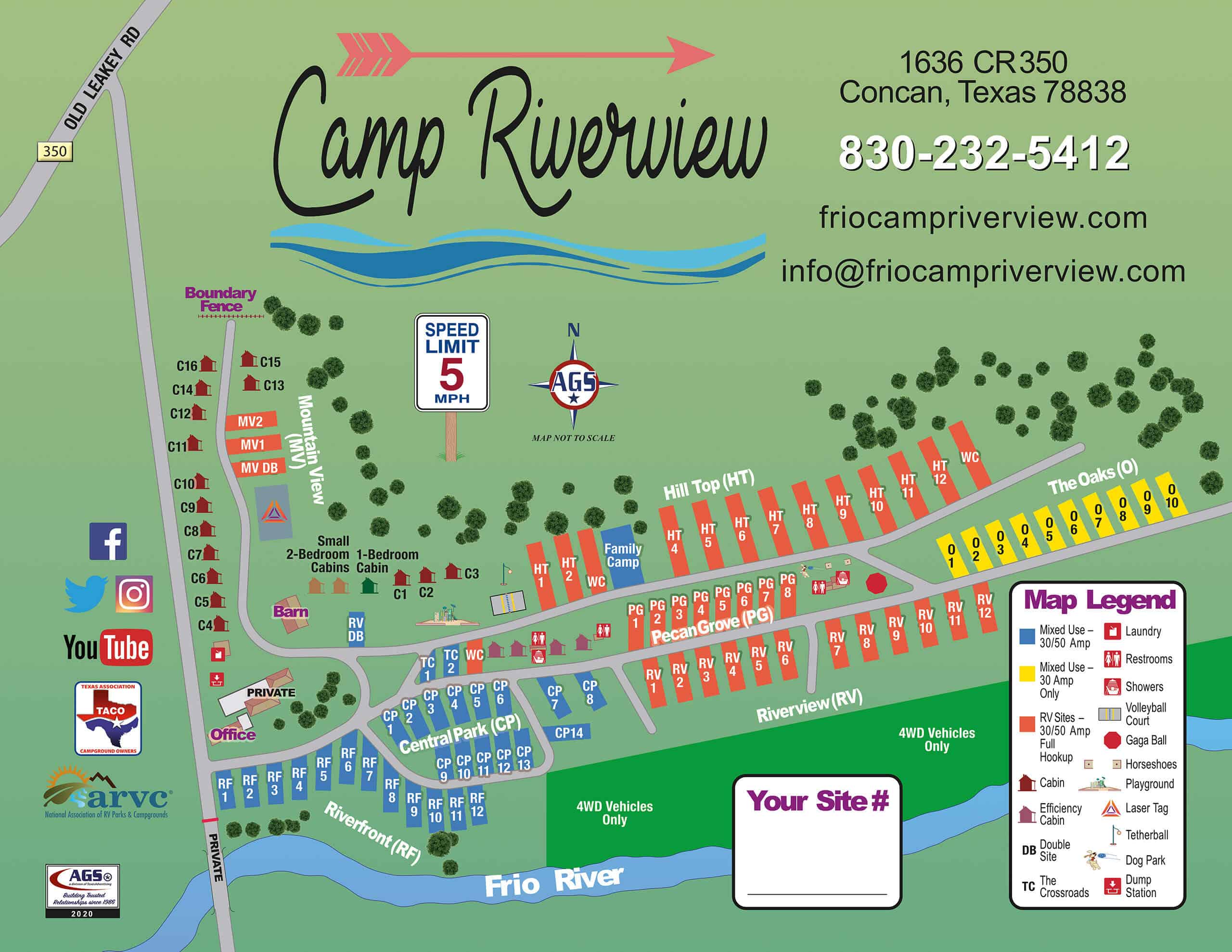 Camp Riverview site map